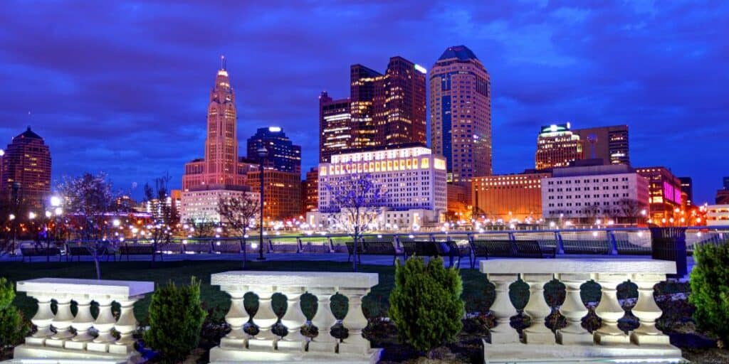 Downtown Columbus view of the Scioto